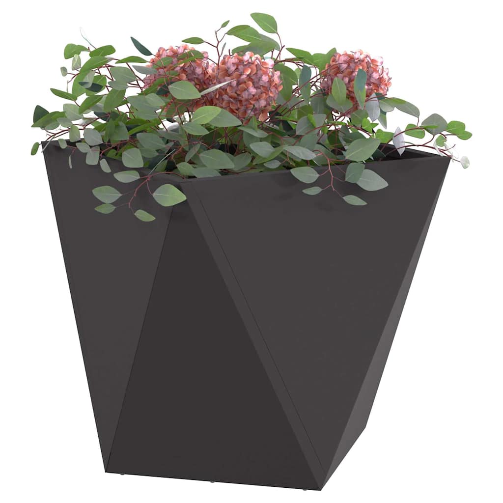 Pflanzkübel Metall Schwarz 40×40×40 cm – Robuste Blumenkübel aus Stahl für Garten & Terrasse